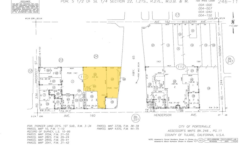 NWC Henderson & Hwy 65, Porterville, CA à vendre - Plan cadastral – Image 2 sur 2