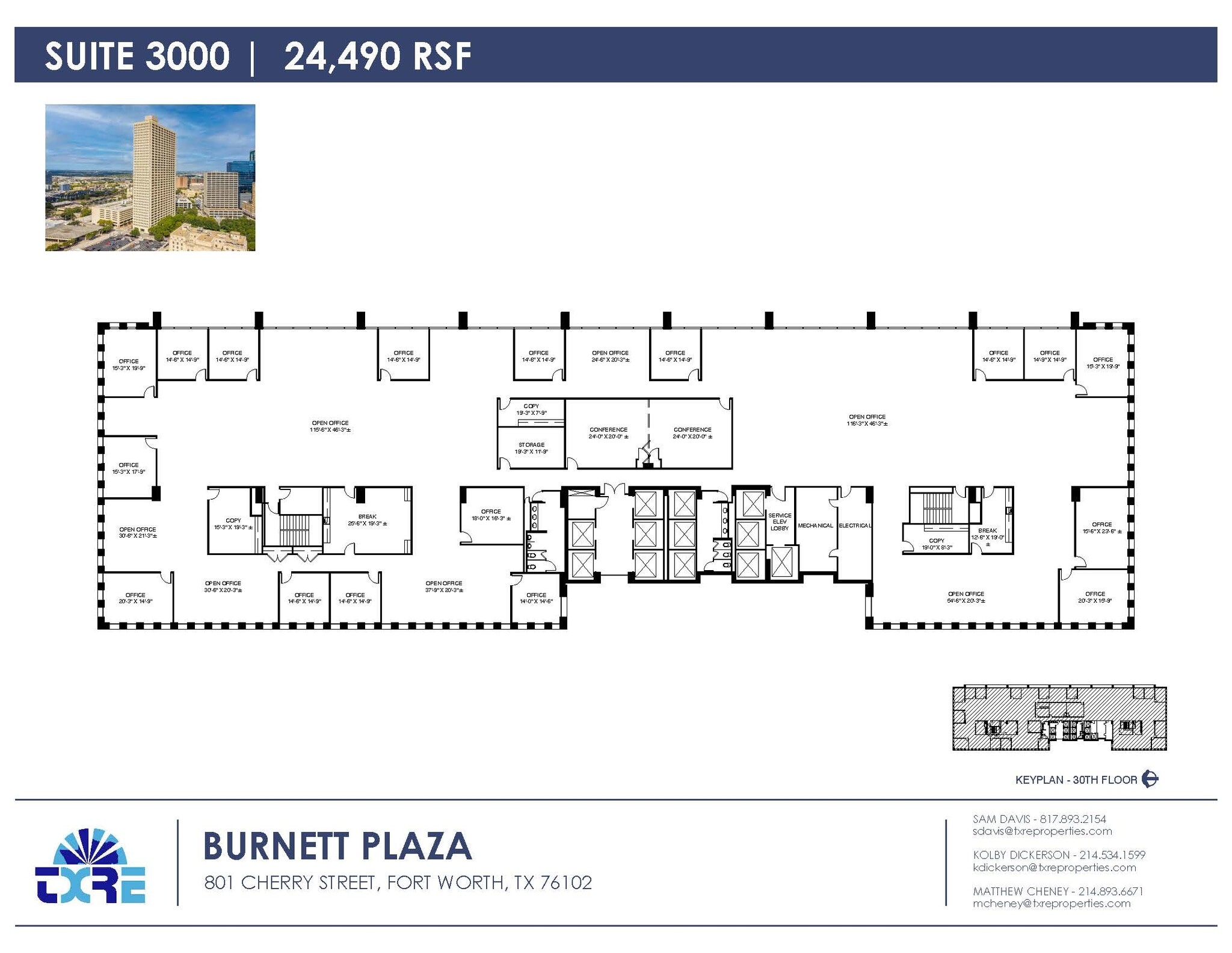 801 Cherry St, Fort Worth, TX à louer Plan d’étage– Image 1 sur 2
