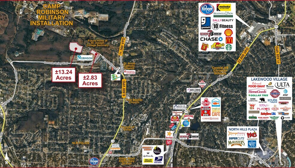 Camp Robinson Rd, North Little Rock, AR à vendre - Aérien – Image 1 sur 2