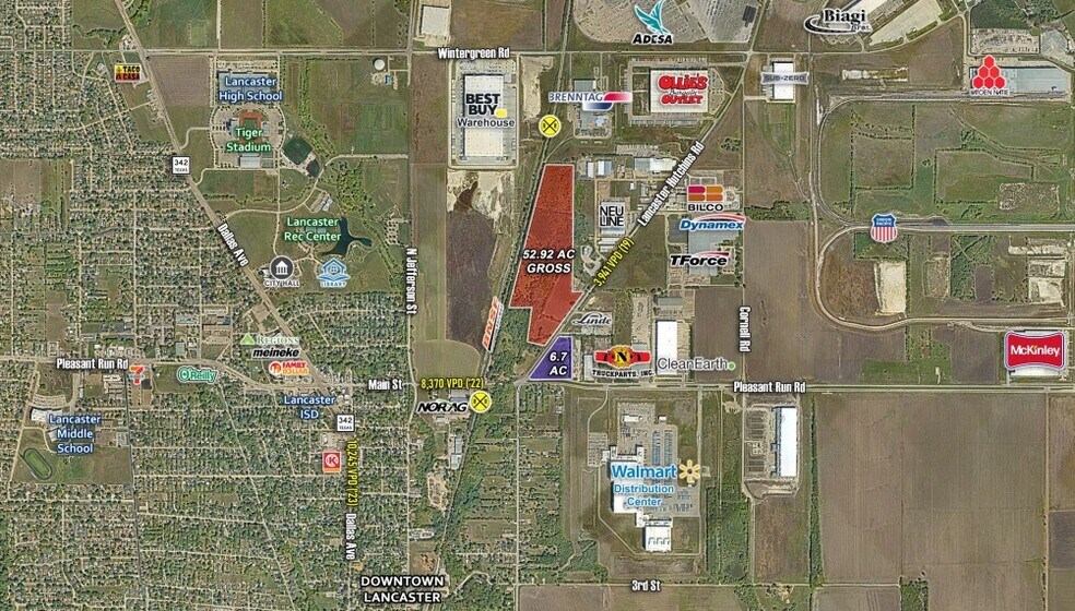 Lancaster Hutchins & Pleasant Run Rd, Lancaster, TX à vendre - Aérien – Image 2 sur 6