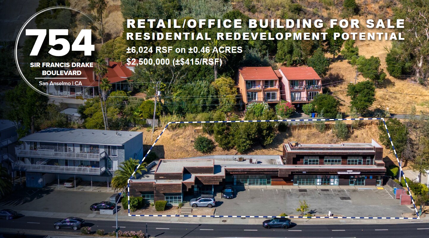 754 Sir Francis Drake Blvd, San Anselmo, CA à vendre Aérien– Image 1 sur 7