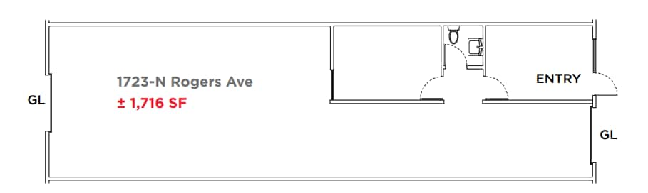 1721-1725 Rogers Ave, San Jose, CA à louer Plan d’étage– Image 1 sur 1