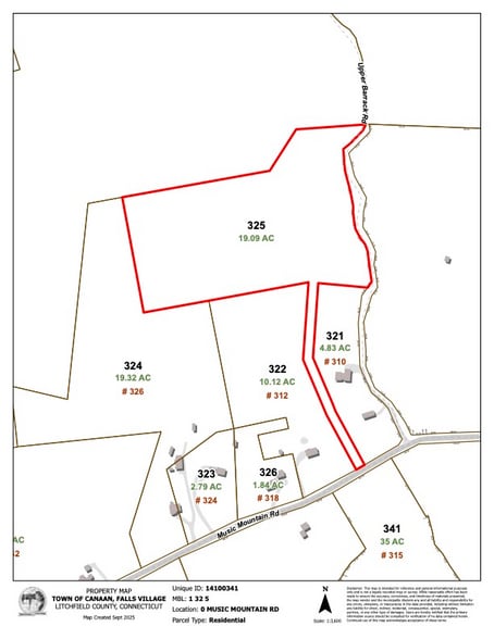 Music Mountain Road, Canaan, CT à vendre - Plan cadastral – Image 1 sur 1
