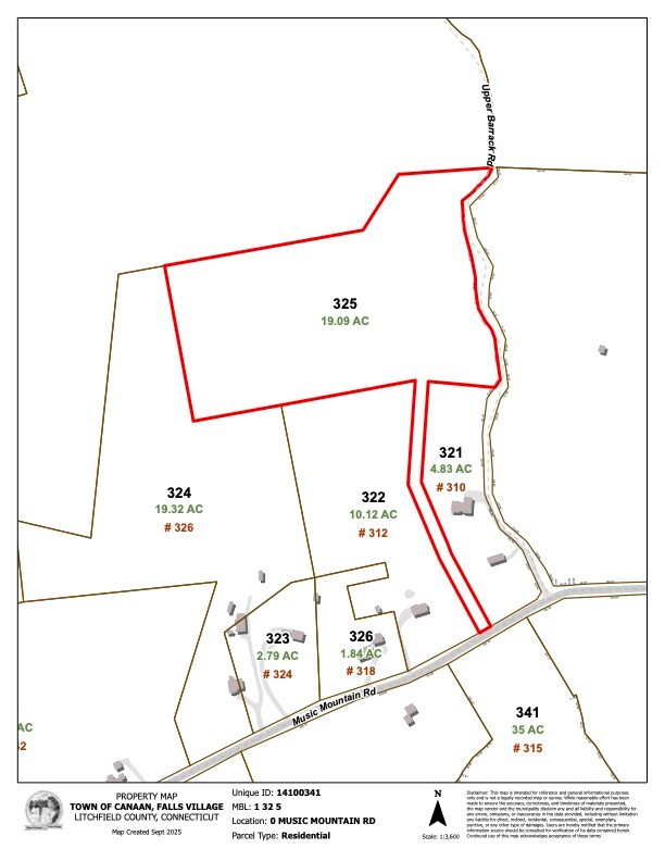 Music Mountain Road, Canaan, CT à vendre Plan cadastral– Image 1 sur 2