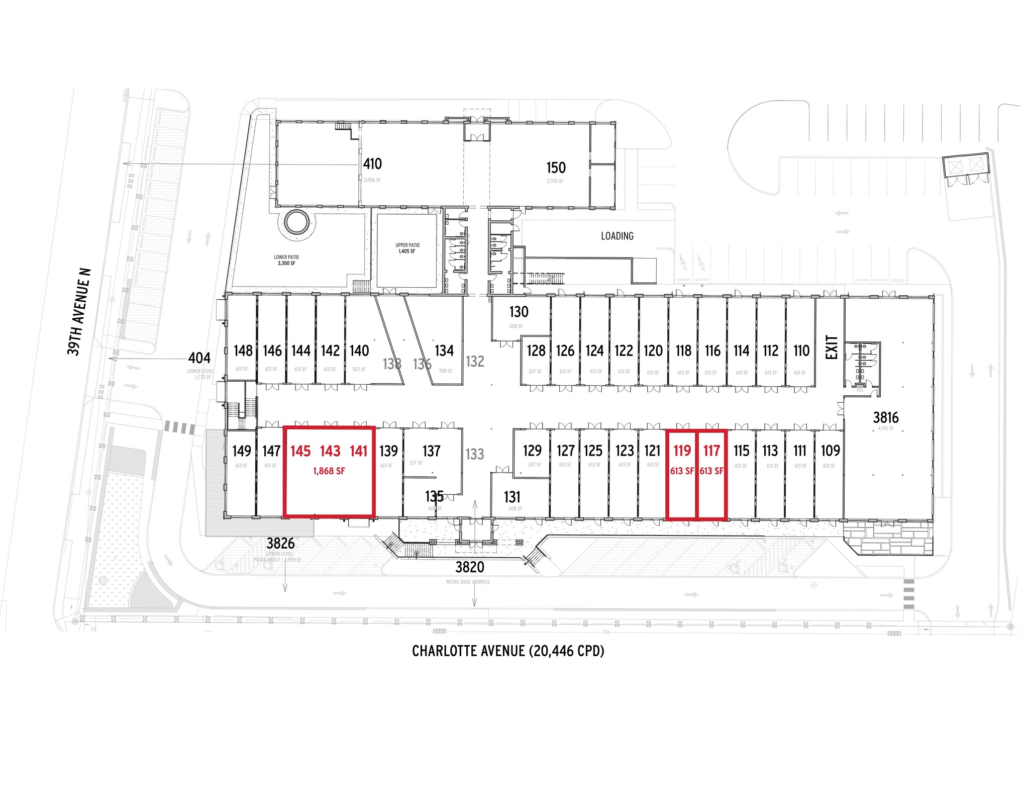3814 Charlotte Ave, Nashville, TN à louer Plan de site– Image 1 sur 1