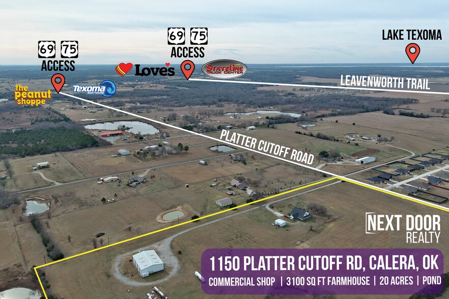 1150 Platter Cutoff Rd, Calera, OK à vendre - Photo principale – Image 1 sur 34