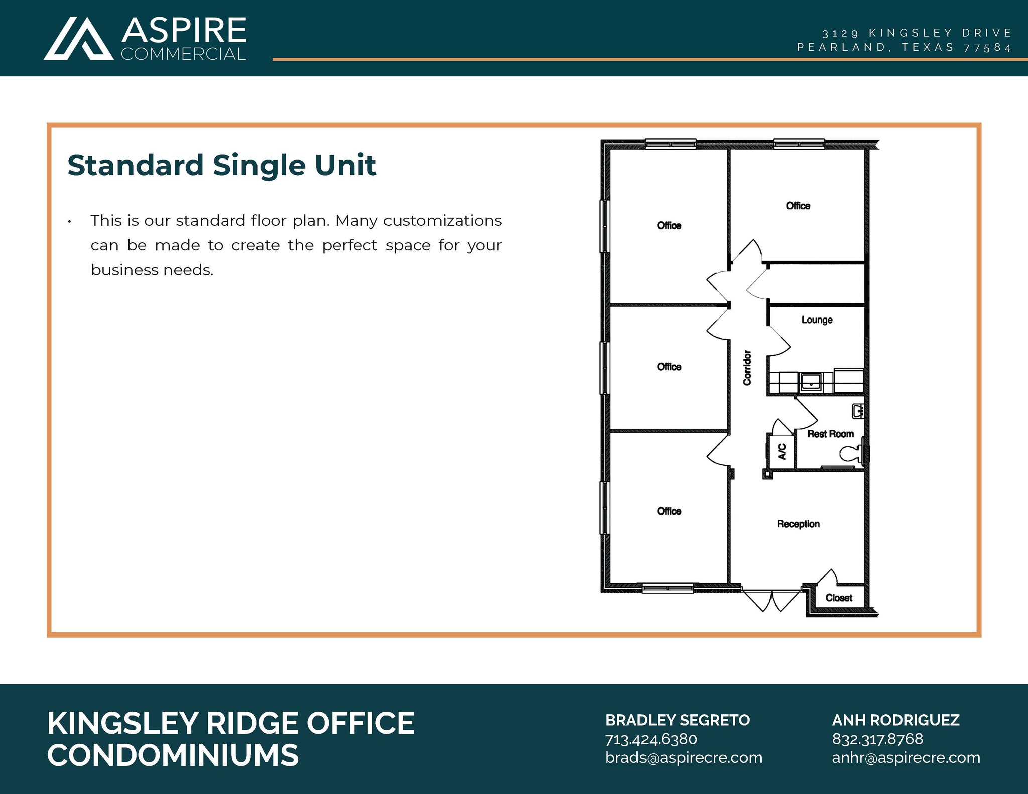 3129 Kingsley Dr, Pearland, TX à louer Plan d’étage– Image 1 sur 3