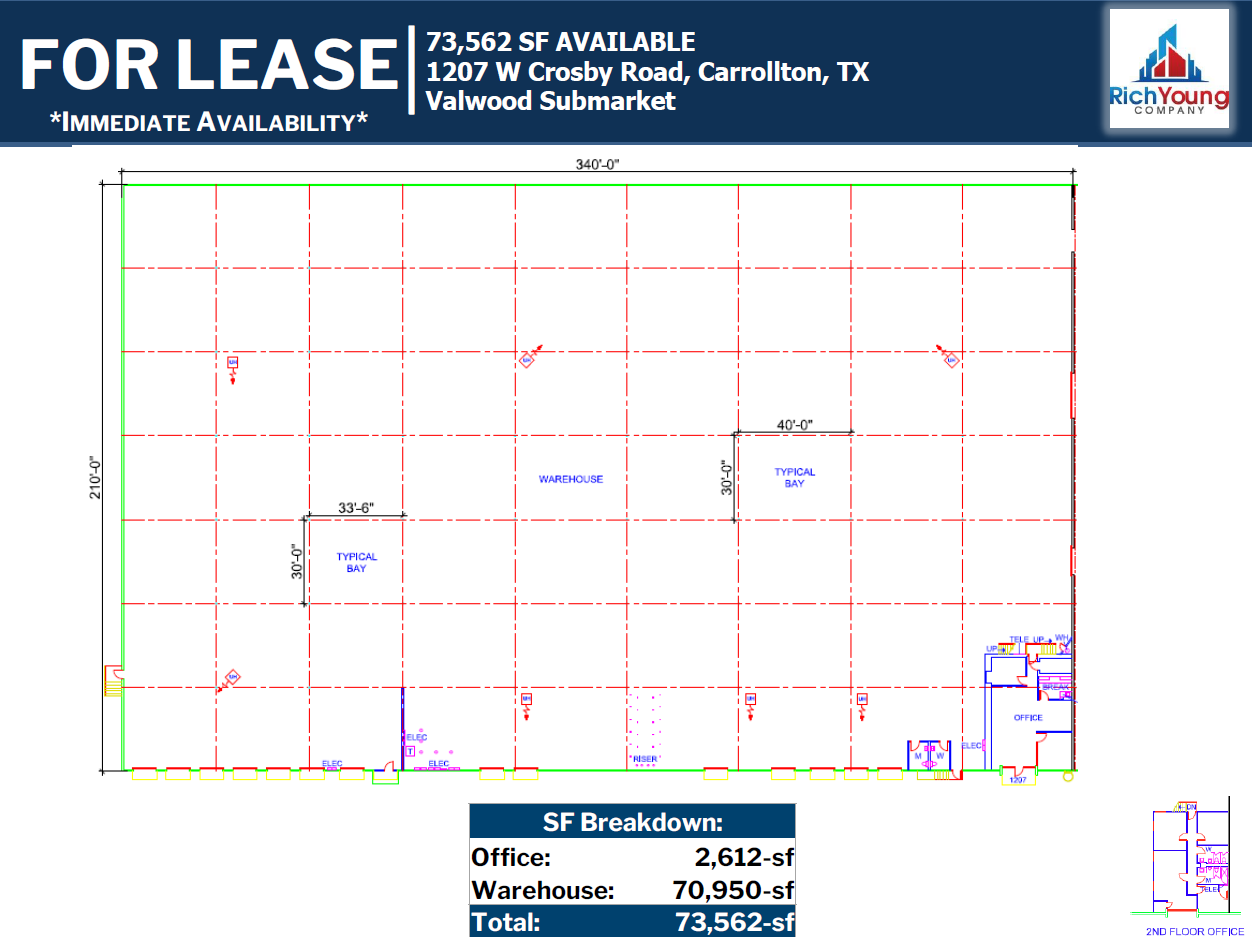 1207 W Crosby Rd, Carrollton, TX à louer Plan d’étage– Image 1 sur 1