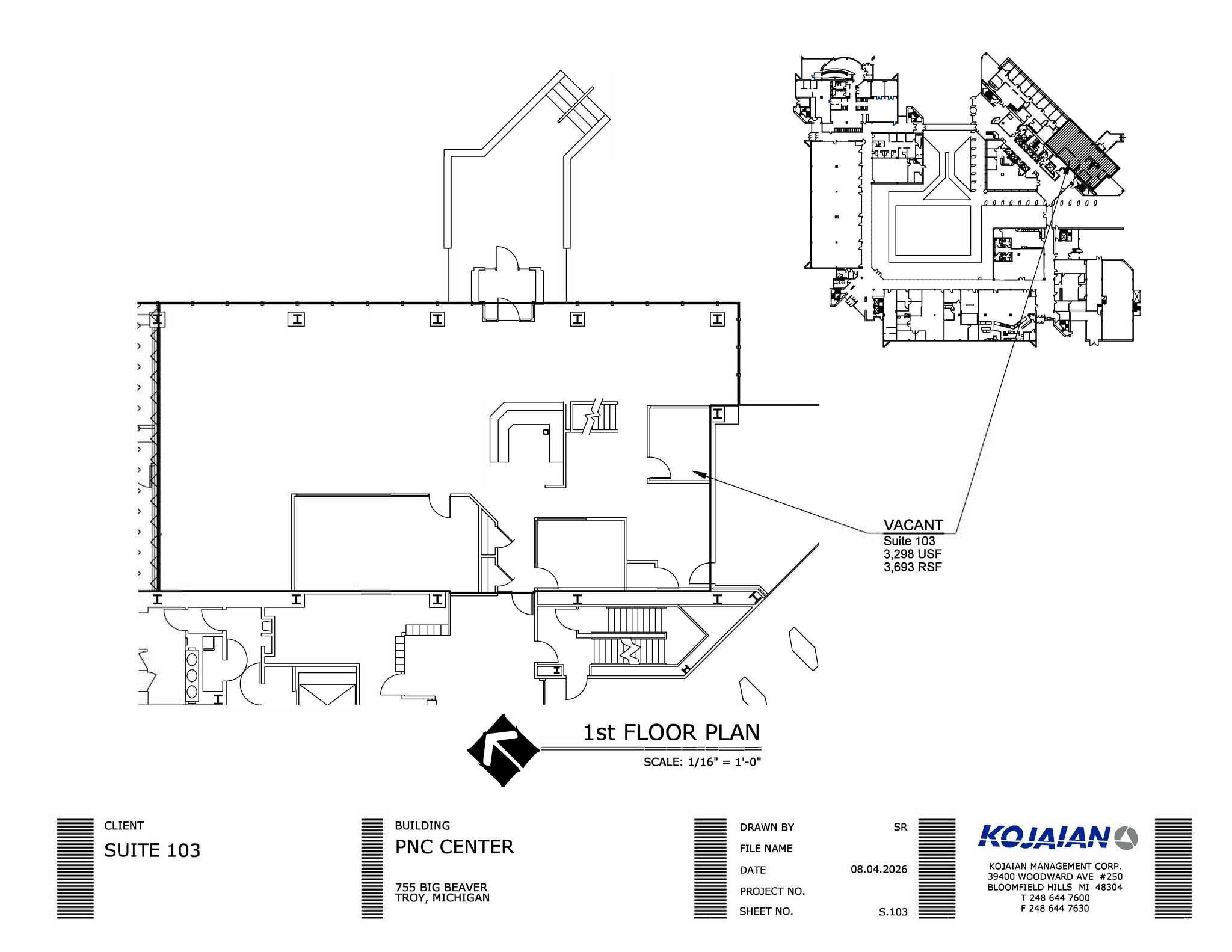 755 W Big Beaver Rd, Troy, MI à louer Plan d’étage– Image 1 sur 1