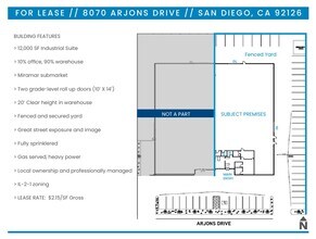 8070 Arjons Dr, San Diego, CA à louer Plan de site– Image 2 sur 3