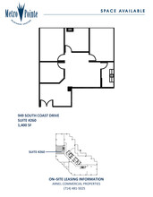 949 S Coast Dr, Costa Mesa, CA à louer Plan d’étage– Image 1 sur 1