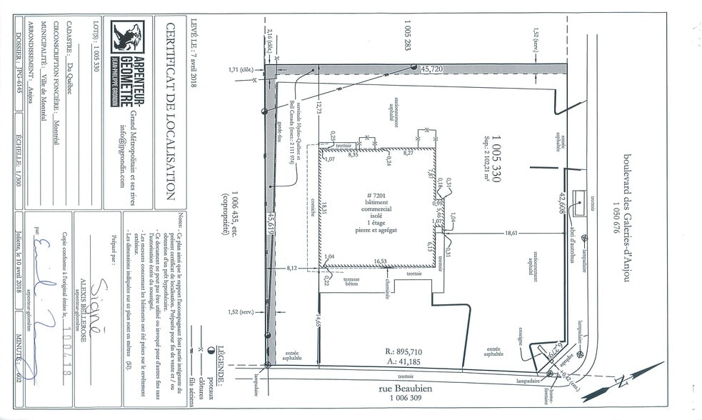 6900 Boul Des Galeries D, Montréal, QC à vendre - Plan de site – Image 3 sur 4