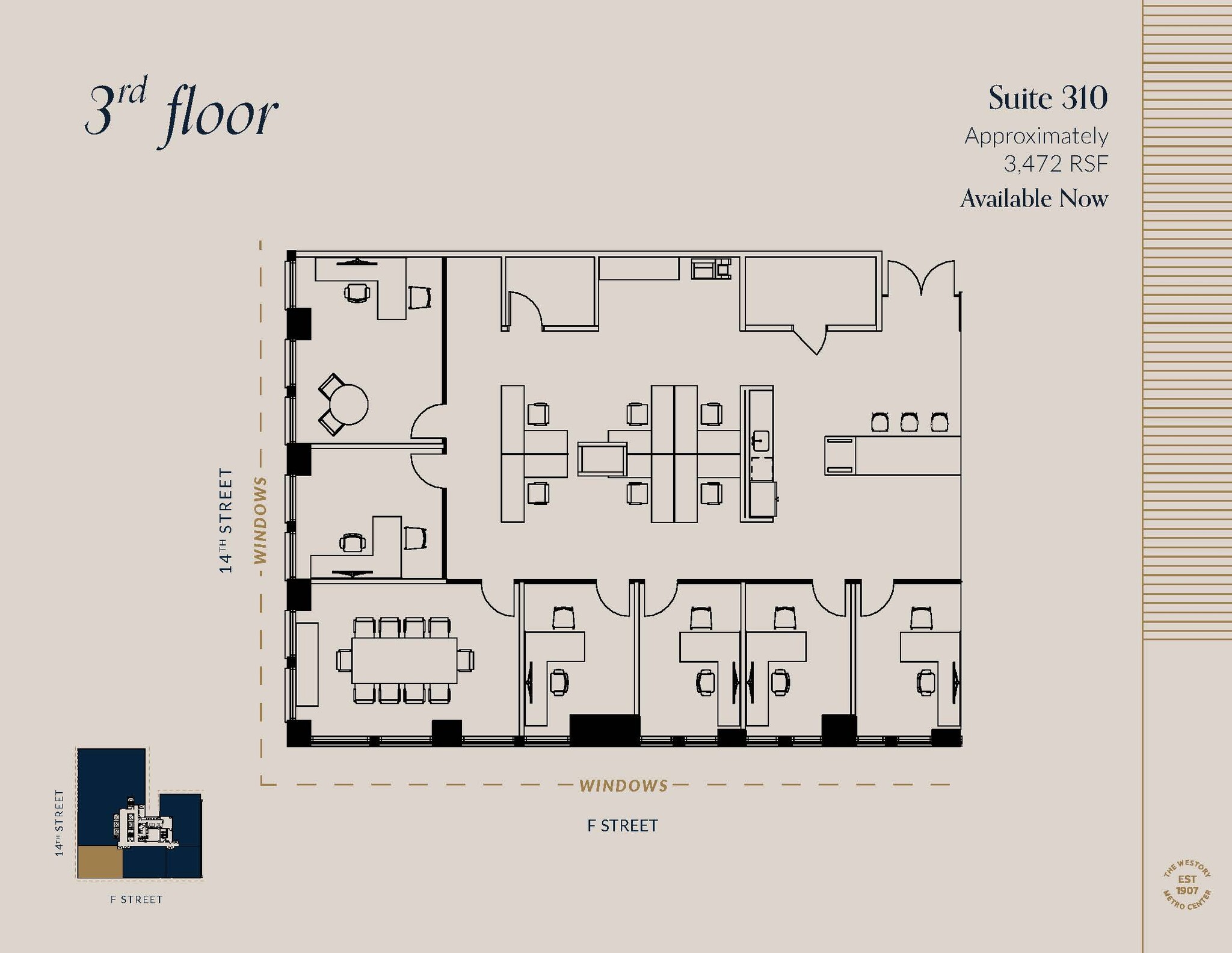 607 14th St NW, Washington, DC à louer Plan d’étage– Image 1 sur 2