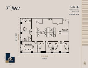 607 14th St NW, Washington, DC à louer Plan d’étage– Image 1 sur 2