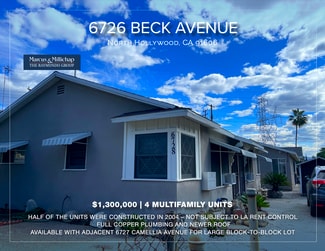 Plus de détails pour 6726 Beck Ave, North Hollywood, CA - Logement à vendre