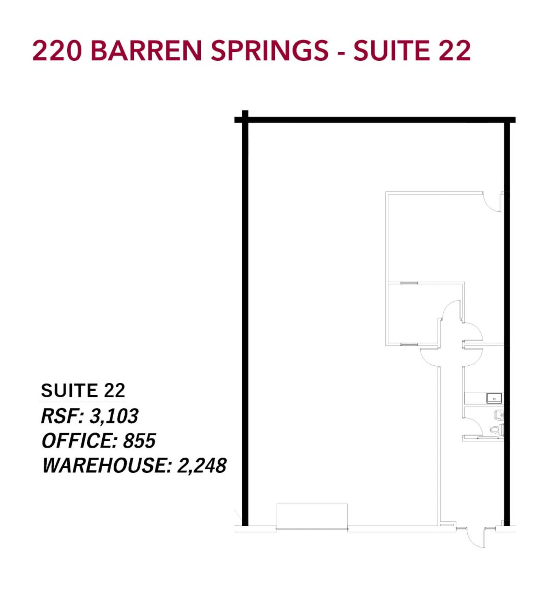 220 Barren Springs Dr, Houston, TX à louer Plan d’étage– Image 1 sur 1