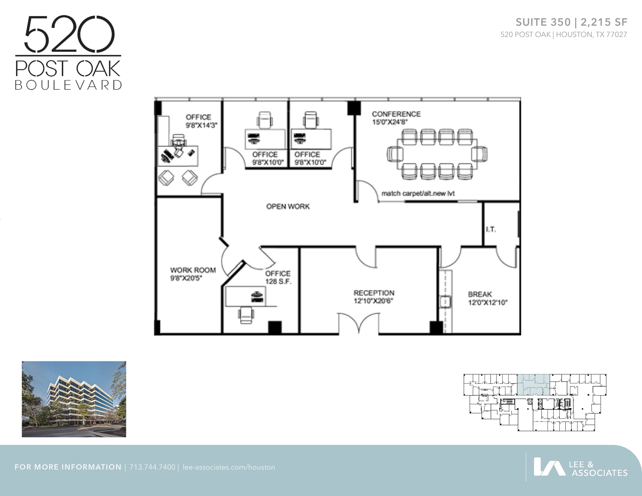 520 Post Oak Blvd, Houston, TX à louer Plan d’étage– Image 1 sur 1