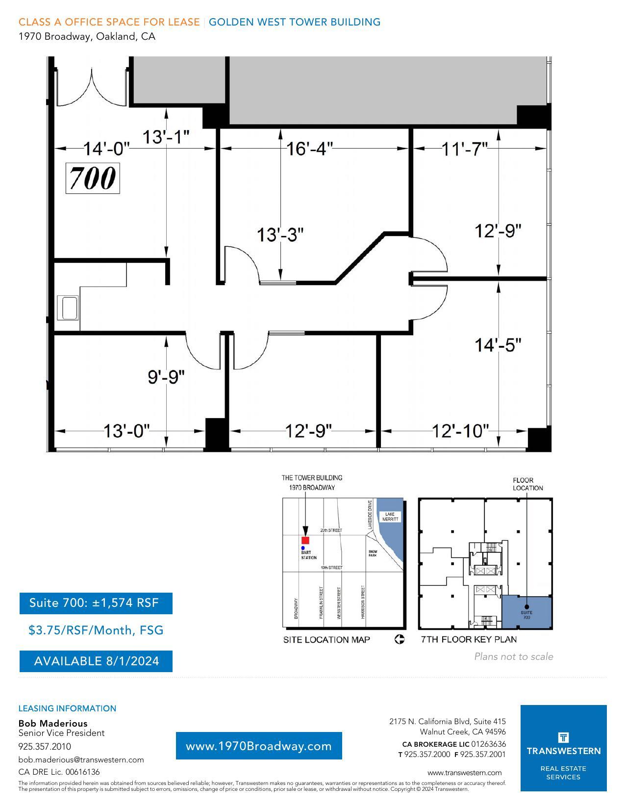 1970 Broadway, Oakland, CA à louer Plan d’étage– Image 1 sur 1