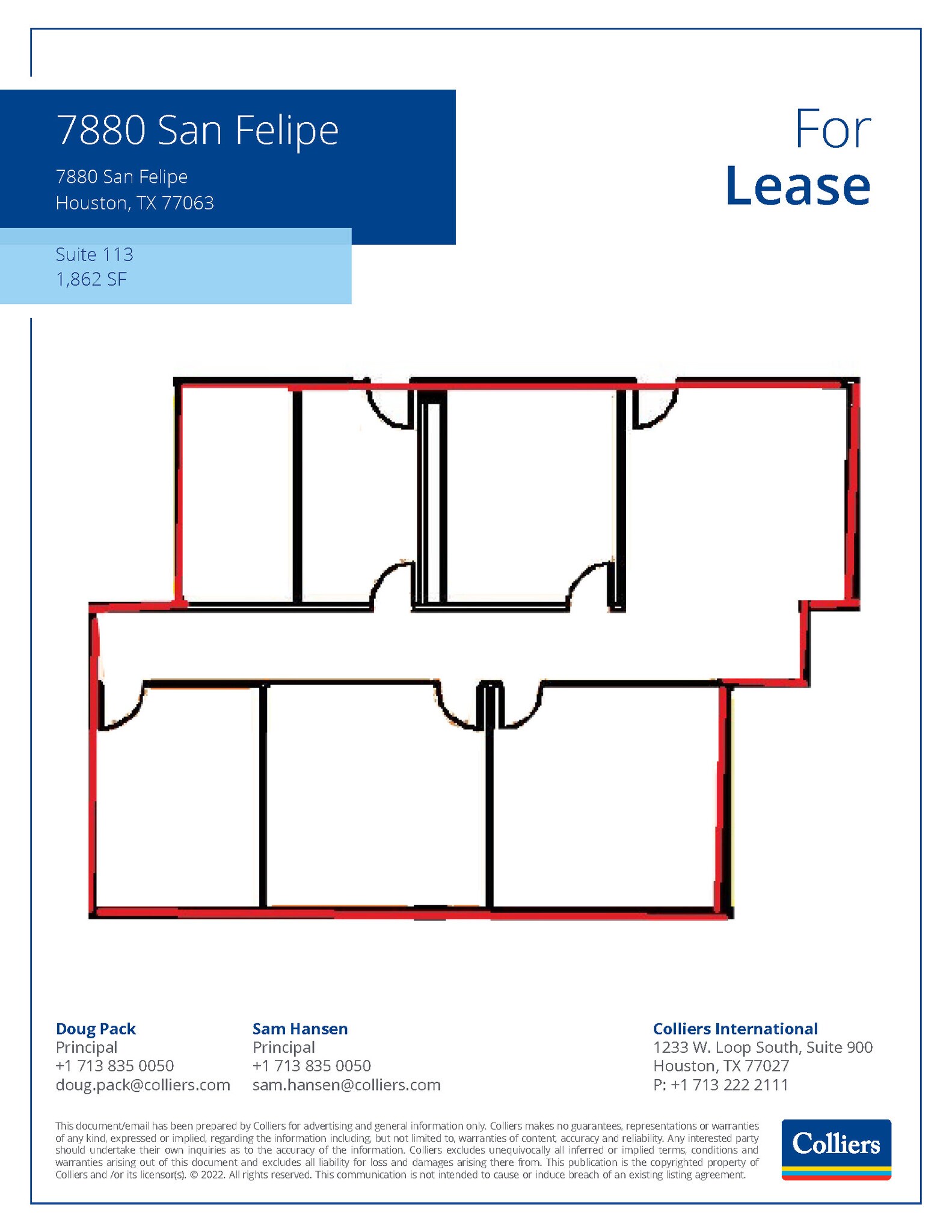 7880 San Felipe St, Houston, TX à louer Plan d’étage– Image 1 sur 1