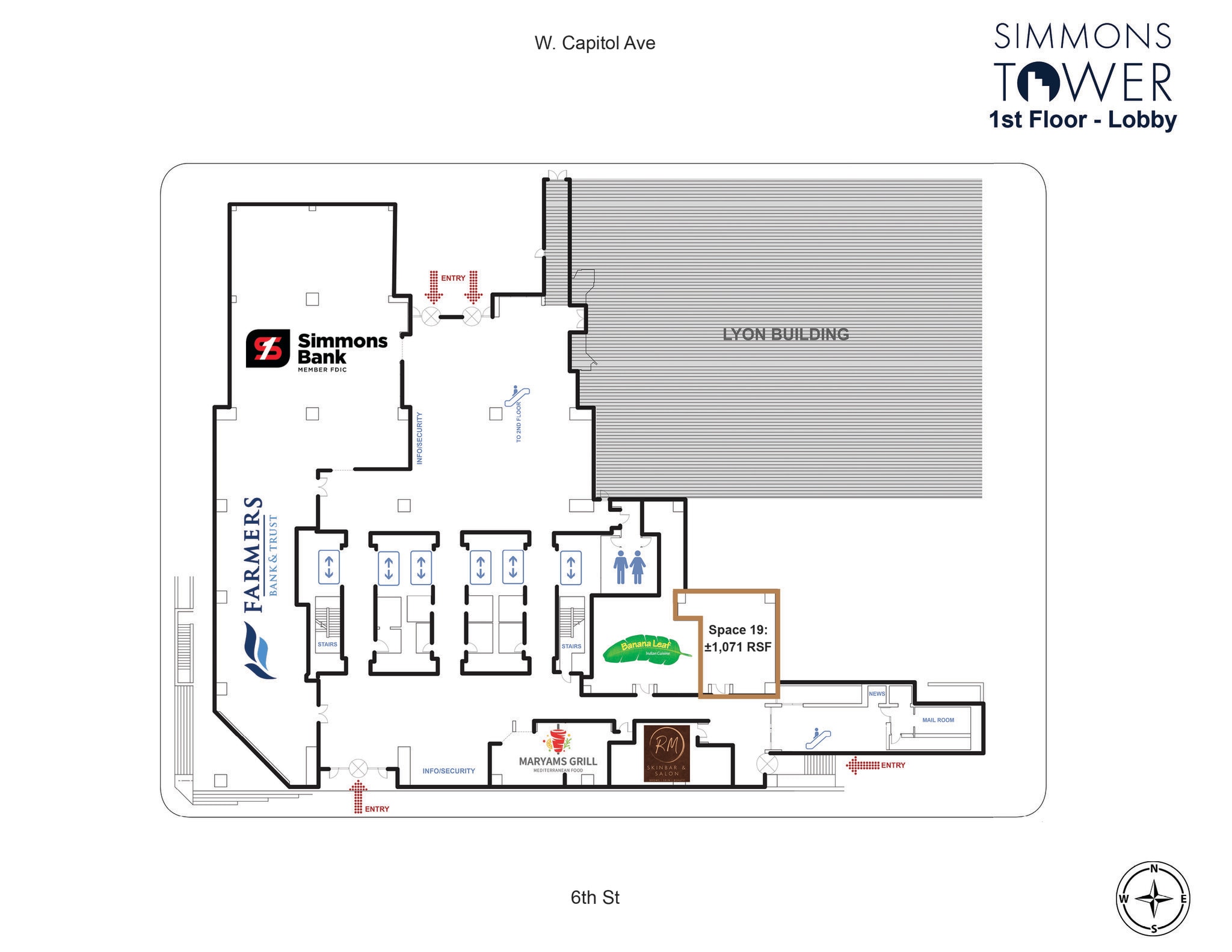425 W Capitol Ave, Little Rock, AR à louer Plan d’étage– Image 1 sur 2