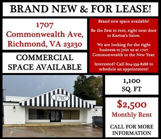 Plus de détails pour 1707 Commonwealth Ave, Richmond, VA - Local commercial à louer