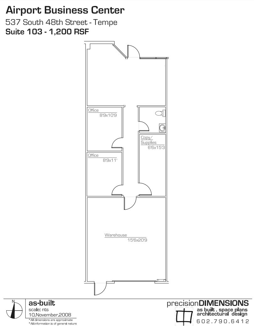637 S 48th St, Tempe, AZ à louer Plan d’étage– Image 1 sur 1