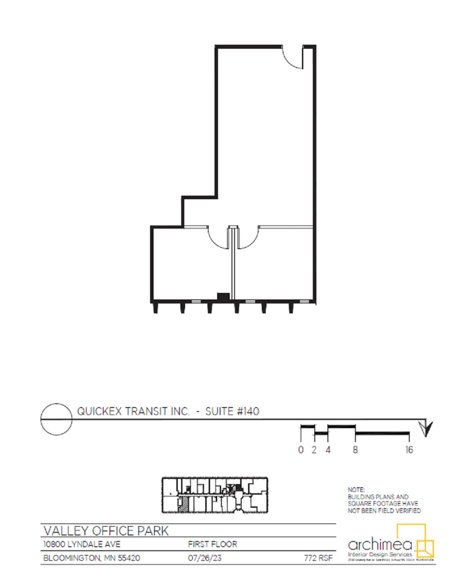 10800 Lyndale Ave S, Bloomington, MN à louer Plan d’étage– Image 1 sur 1