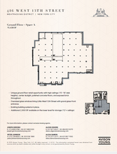 416 W 13th St, New York, NY à louer Plan d’étage– Image 1 sur 9