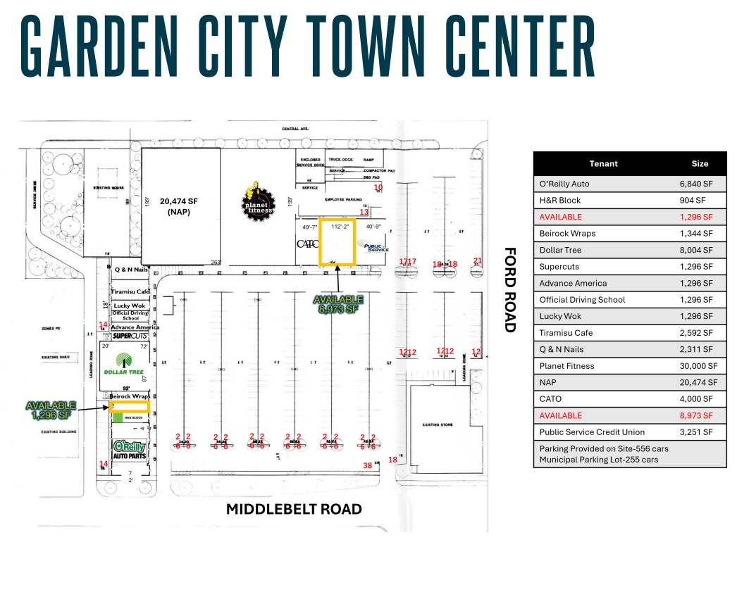 5726-5940 Middlebelt Rd, Garden City, MI à louer Plan d’étage– Image 1 sur 1