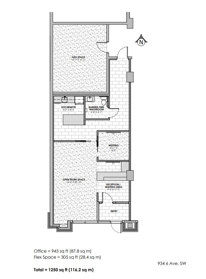 934 6 Av SW, Calgary, AB à louer Plan d’étage– Image 1 sur 1