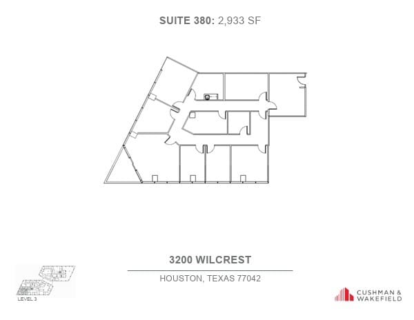 3200 Wilcrest Dr, Houston, TX à louer Plan d’étage– Image 1 sur 1