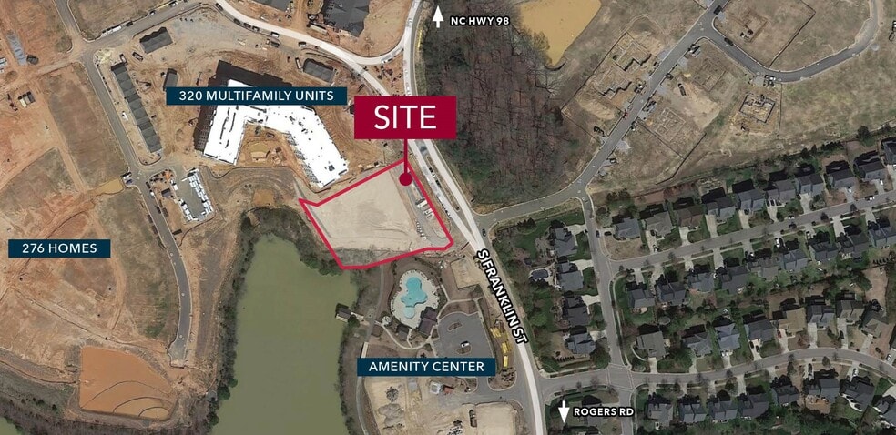 S Franklin Street, Wake Forest, NC à vendre - Aérien – Image 2 sur 2