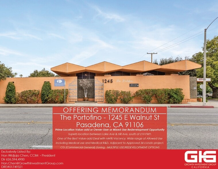 1245 E Walnut St, Pasadena, CA à vendre - Photo de l’immeuble – Image 1 sur 35