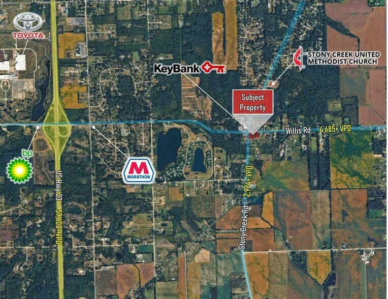 0 Willis Rd, Ypsilanti, MI à vendre - Aérien – Image 2 sur 3