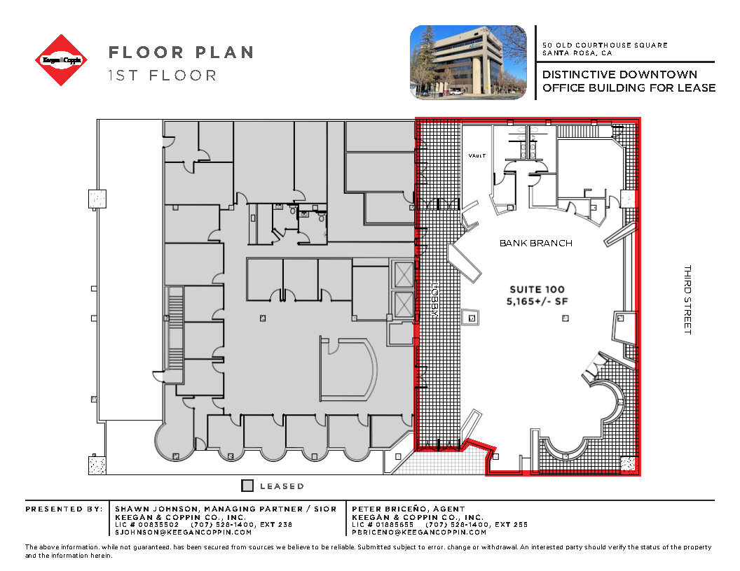 50 Old Courthouse Sq, Santa Rosa, CA à louer Plan d’étage– Image 1 sur 4