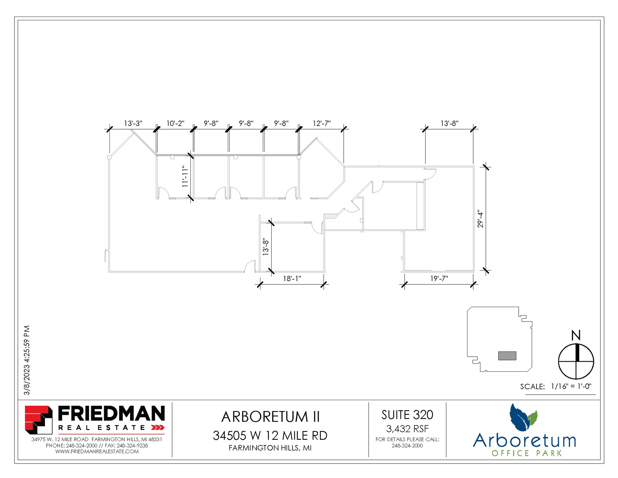 34505 W 12 Mile Rd, Farmington Hills, MI à louer Plan d’étage– Image 1 sur 3