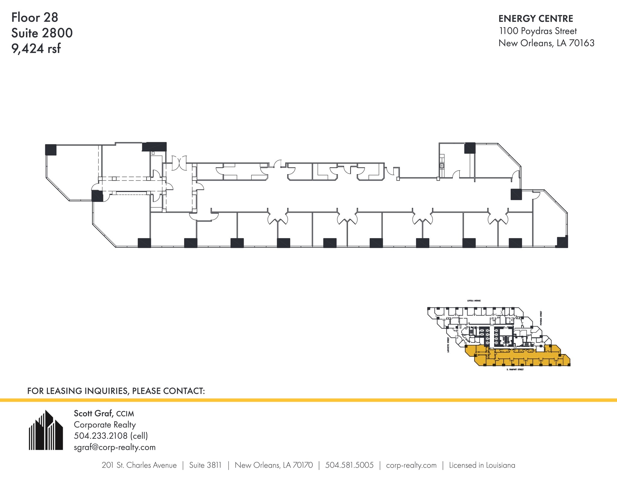 1100 Poydras St, New Orleans, LA à louer Plan de site– Image 1 sur 1