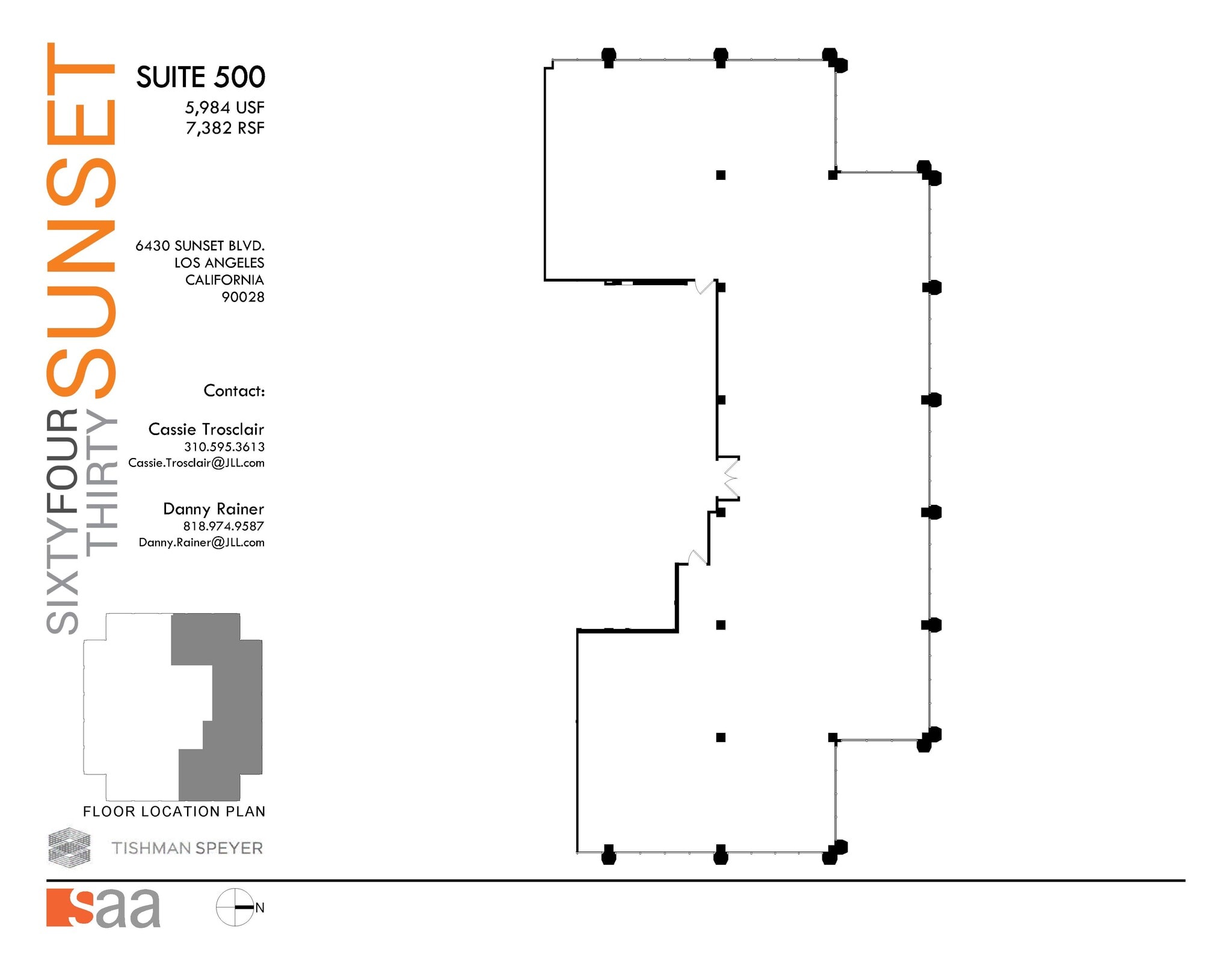 6430 W Sunset Blvd, Los Angeles, CA à louer Plan d’étage– Image 1 sur 1