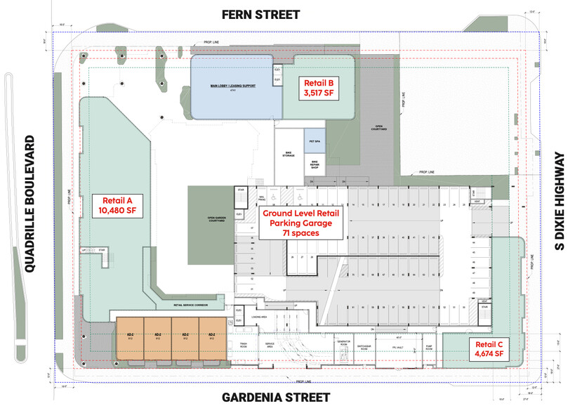 464 Fern St, West Palm Beach, FL à louer - Plan de site – Image 2 sur 7