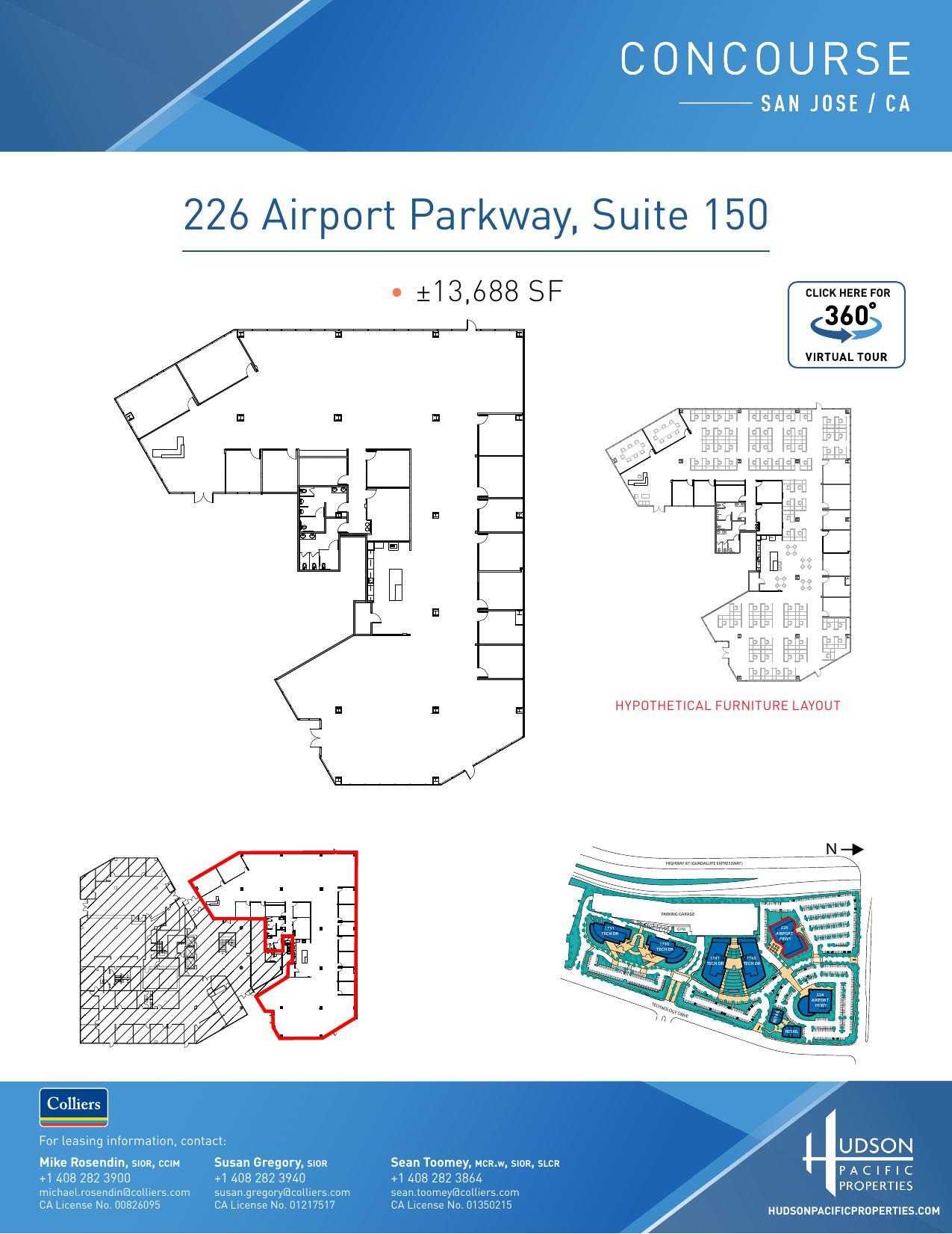 224 Airport Pkwy, San Jose, CA à louer Plan d’étage– Image 1 sur 1