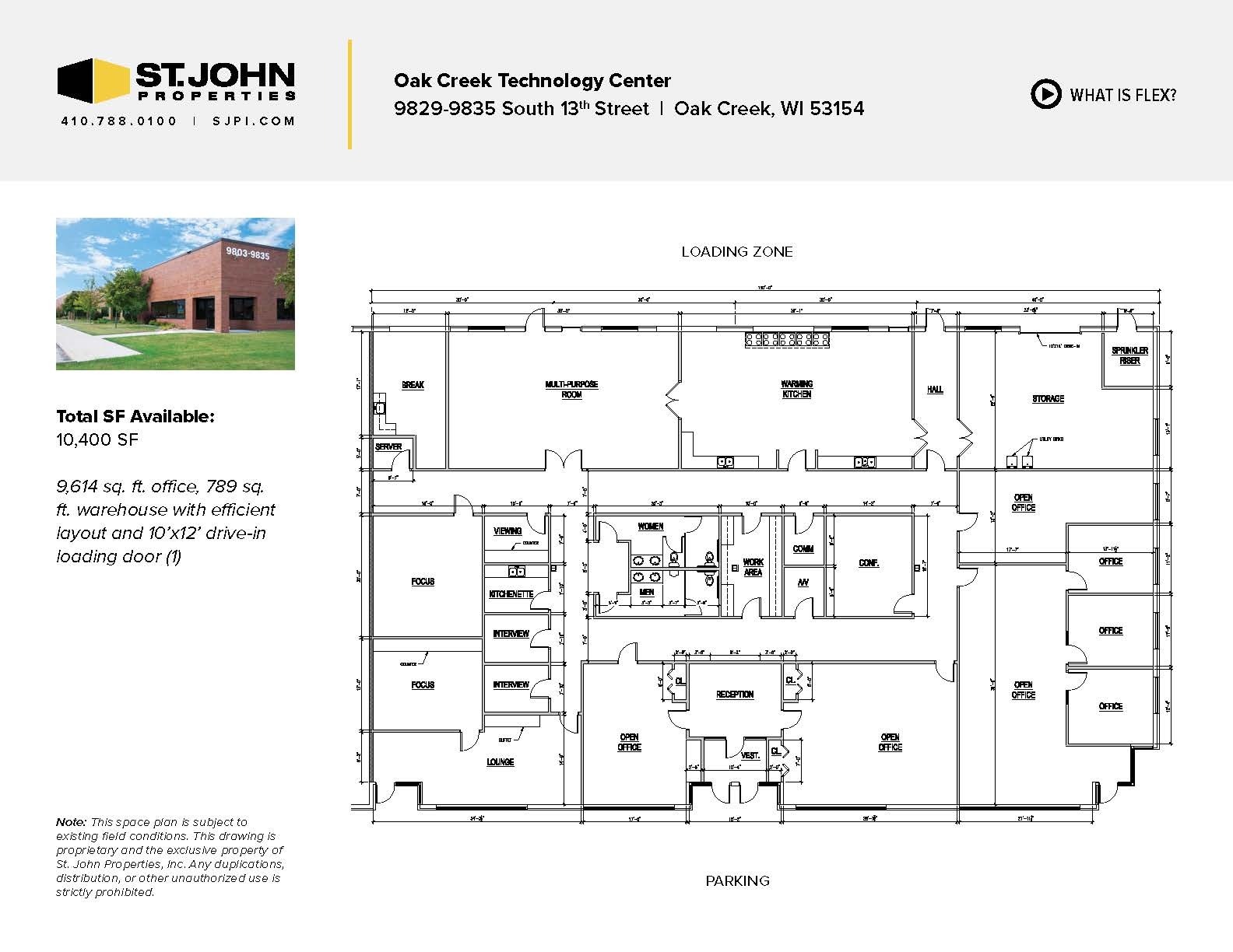 9803-9835 S 13th St, Oak Creek, WI à louer Plan d’étage– Image 1 sur 1