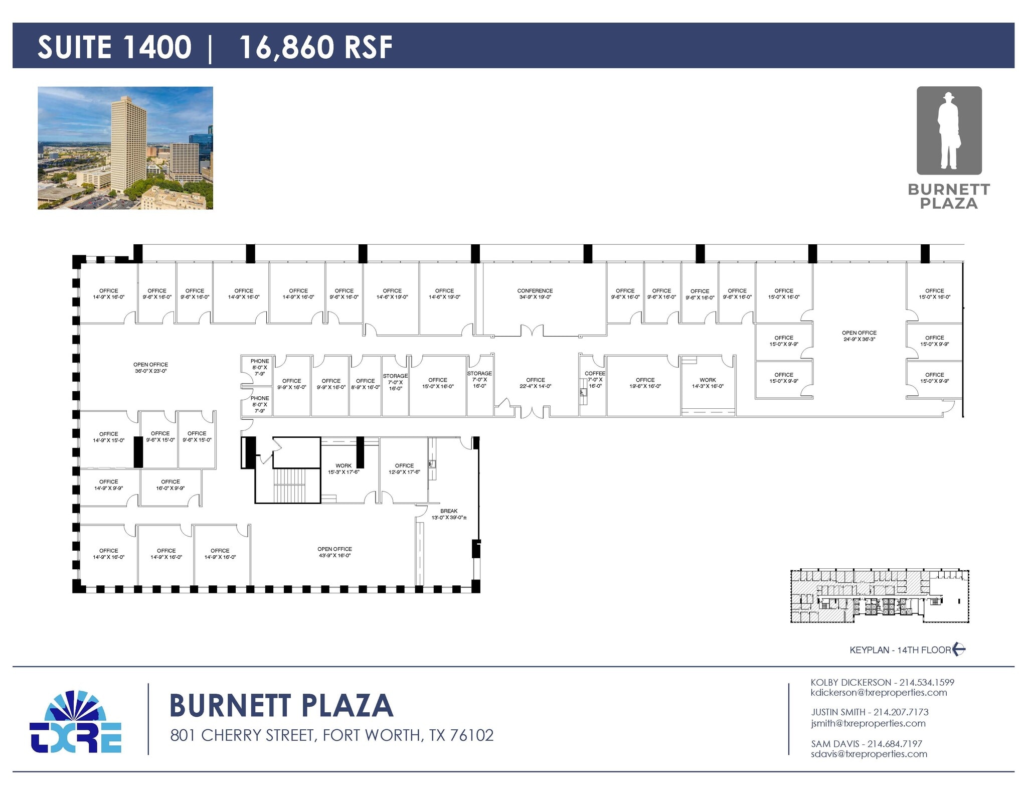 801 Cherry St, Fort Worth, TX à louer Plan d’étage– Image 1 sur 1