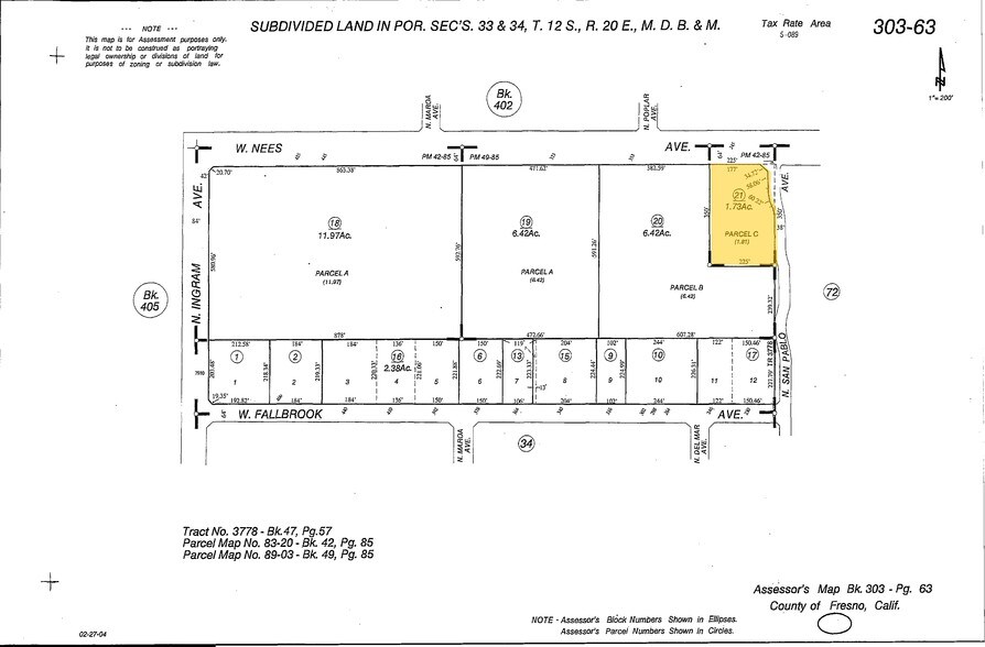 N San Pablo Ave, Fresno, CA à louer - Plan cadastral – Image 3 sur 3