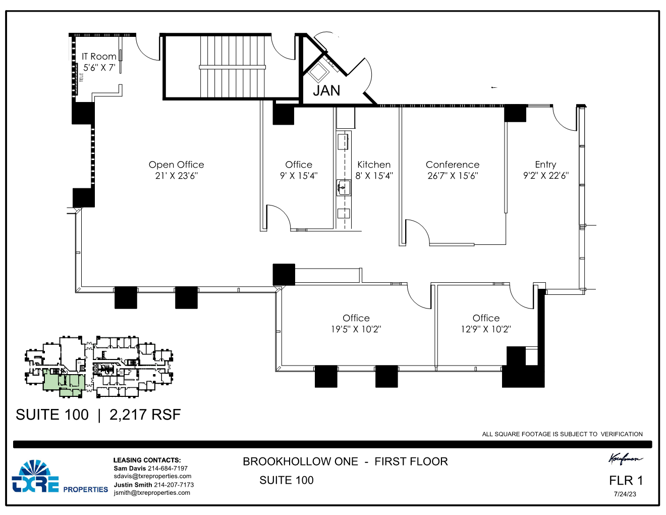2301 E Lamar Blvd, Arlington, TX à louer Plan d’étage– Image 1 sur 2