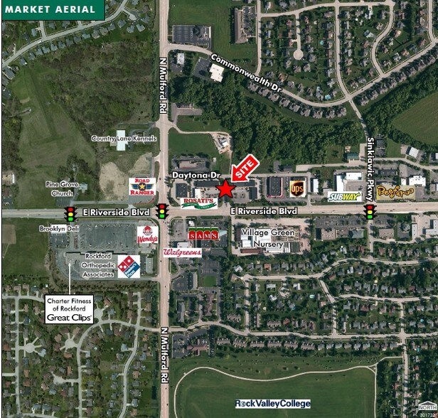 6100-6190 E Riverside Blvd, Loves Park, IL à louer - Aérien – Image 2 sur 7