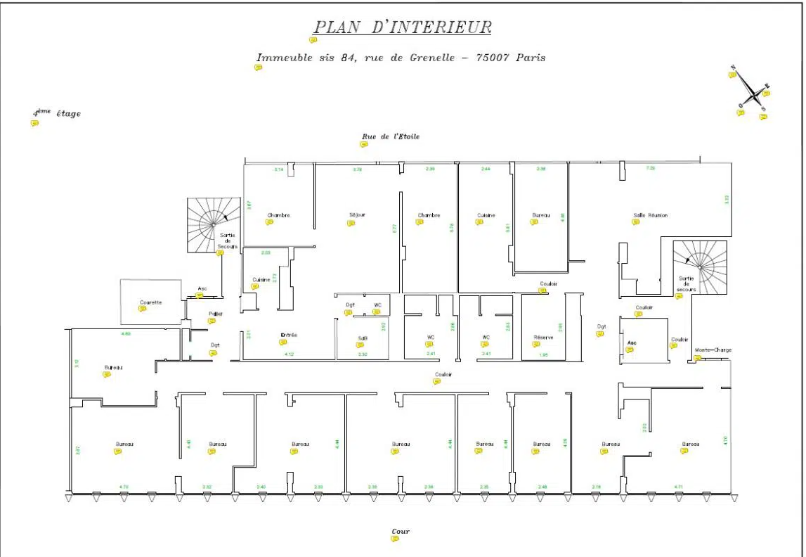 84 Rue De Grenelle, Paris à louer Plan d’étage– Image 1 sur 1