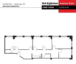 164 Eglinton Ave E, Toronto, ON à louer Plan d’étage– Image 1 sur 1