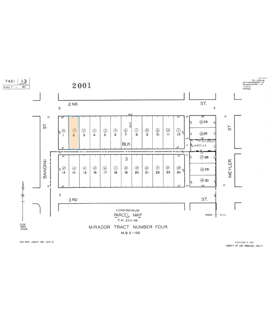 983 W 2nd St, San Pedro, CA à vendre Plan cadastral– Image 1 sur 2