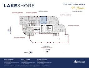 18101 Von Karman Ave, Irvine, CA à louer Plan d’étage– Image 1 sur 1