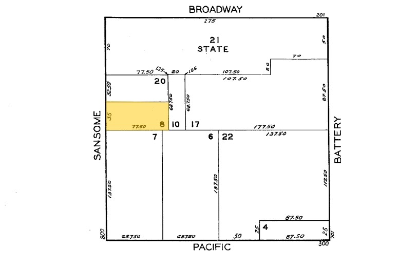 832 Sansome St, San Francisco, CA à louer Plan cadastral– Image 1 sur 9